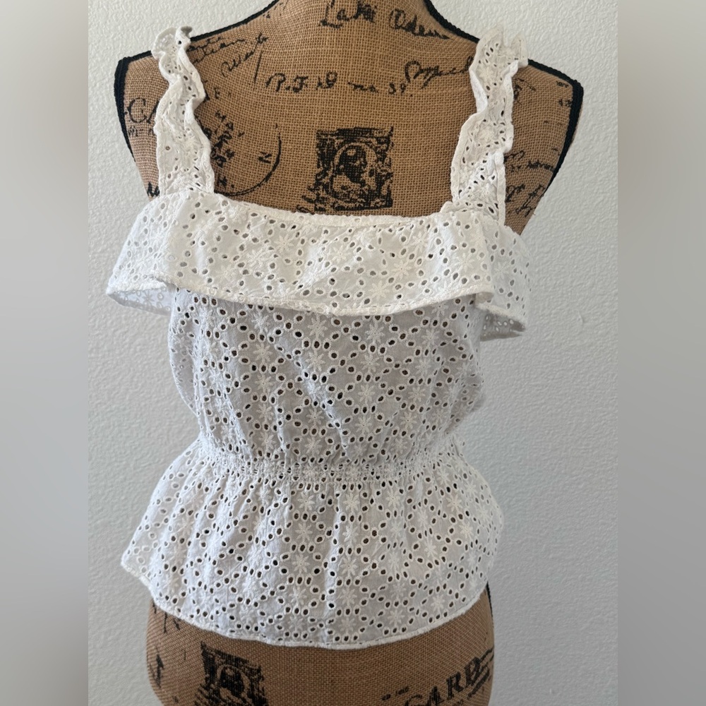 7 For All Mankind White Eyelet Blouse
